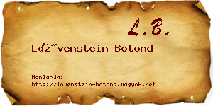 Lövenstein Botond névjegykártya